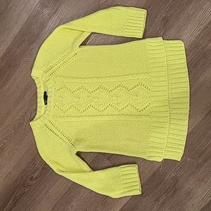 Gap Bright Neon Yellow Cable Knit Sweater